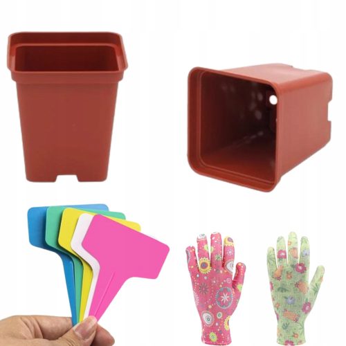  DonKwiat virágcserép 9 cm x 9 x 9,6 cm, átmérője 9 cm, fekete műanyag