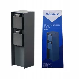    Kanlux négyzet alakú világítóoszlop beépített LED-forrással, 23 cm, fekete