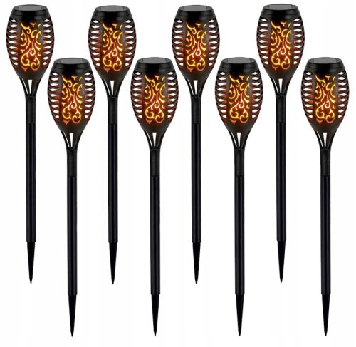  SuperLED napelemes lámpa, fekete, 50 cm, 8 db.