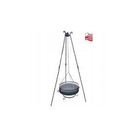    LENGYEL Kovácsolt grill, függő állvány, kerek, 60 cm, kerti, tömör