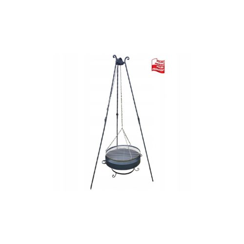  LENGYEL Kovácsolt grill, függő állvány, kerek, 60 cm, kerti, tömör