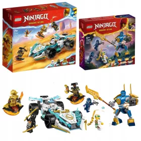    LEGO Ninjago Zane Dragon Spinjitzu versenyautó 71791 + LEGO Ninjago Jay mech harci készlet 71805
