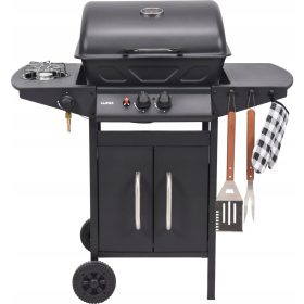    LUND GÁZ KERTI GRILL 2+1 FEDŐVEL ÉS POLCOKVAL BAVEN ACÉL RÁCS 8KW