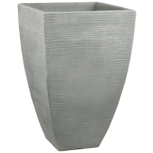  Teraszos virágcserép 40 cm x 40 x 60 cm, műanyag, szürke és ezüst árnyalatokkal