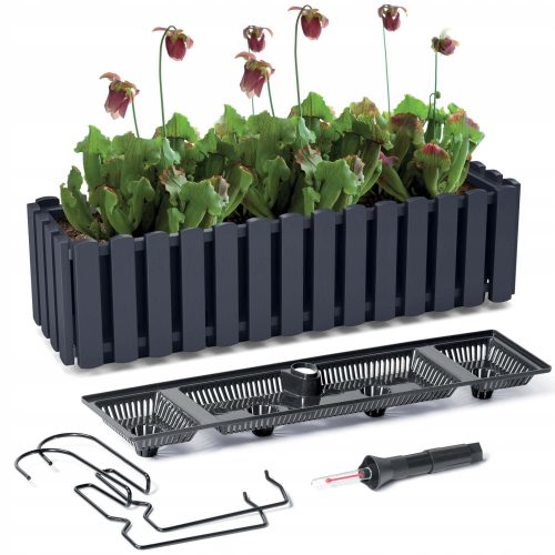  Prosperplast virágcserép 58 cm x 18 x 16,2 cm átmérő 58 cm műanyag szürke és ezüst árnyalatok