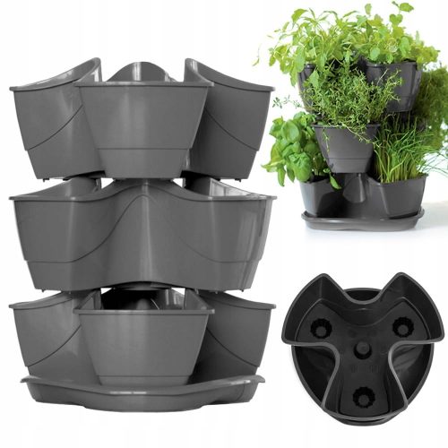  Prosperplast virágcserép 29,5 cm x 29,5 x 30 cm átmérő 10 cm műanyag fehér