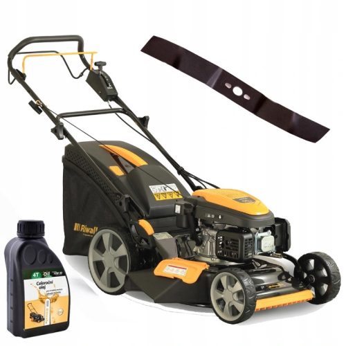  Riwall benzines fűnyíró 196 cm³ kapacitással kosár 75 l, vágási szélesség 51 cm