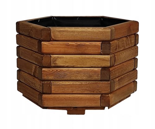  ZPD virágcserép 60 cm x 53 x 35 cm átmérőjű 60 cm barna és bézs fa árnyalatai
