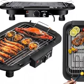    ELEKTROMOS ASZTALI GRILL HORDOZHATÓ RÁC ÁLLÍTHATÓ ERŐS