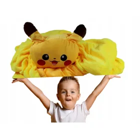    Pikachu pokemon készlet 2 az 1-ben kabalája nagy, szép takaró párna Pikachu plüss