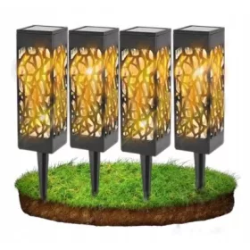  LedClick napelemes lámpa, fekete, 34 cm, 4 db.