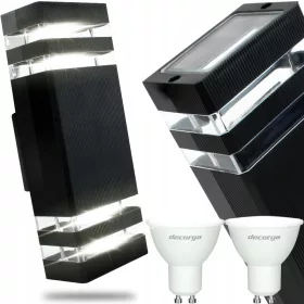    Masterled kerti fali lámpa fekete GU10 35 W + GU10 LED izzó semleges fehér 4000K 5W