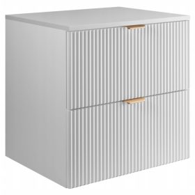    Fekete fürdőszobai szekrény 60 cm munkalapon hornyolt előlappal. Arany fogantyúk PURE