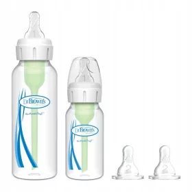    DR.BROWN INDÍTÓ KÉSZLET 120ML + 250ML + 2 X cumi POS. 1. és 2