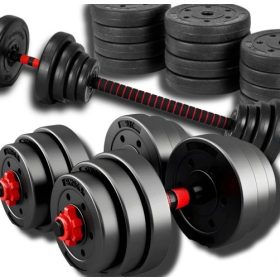   ÁLLÍTHATÓ BITUMIN SÚZÓKÉSZLET 2x20 KG + RÚDÓ = 40 KG súlyzókészlet