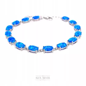  Ezüst karkötő opállal, 925 ezüst + DOBOZ