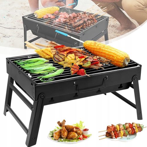  SZÉN GRILL PIKNIK GRILL ROZSDAMENTES ACÉL KIS HORDOZHATÓ GRILL KEMPING