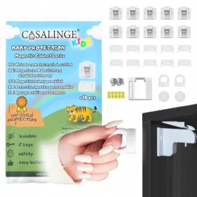    Mágneses védelem szekrényekhez és fiókokhoz Casalinge fehér, 10 db