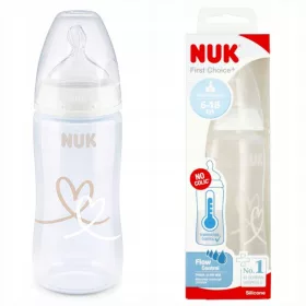    NUK palack hőmérsékletjelzővel 300 ml 6-18m First Choice+ fehér 10741103