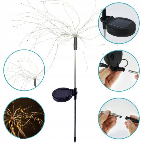  Forever Light beágyazott napelemes lámpa, ezüst, 95 cm, 1 db.