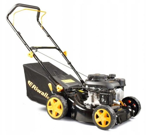  Riwall benzines fűnyíró 132 cm³ kapacitással kosár 45 l, vágási szélesség 40 cm