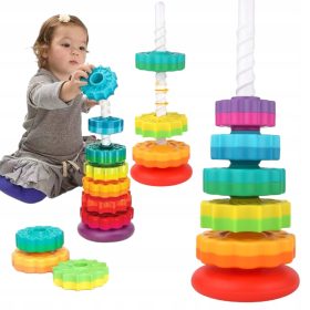    Szivárványtorony piramis puzzle gyerekeknek spirális fogaskerekek nagy