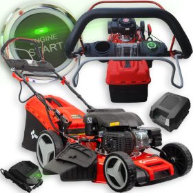    Greenso benzines fűnyíró kosárral, 150 cm³ kapacitással. kosár 55 l, vágási szélesség 46 cm