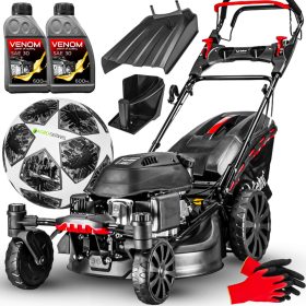    Cedrus benzines fűnyíró kosárral, 196 cm³ űrtartalommal. kosár 65 l, vágási szélesség 51 cm