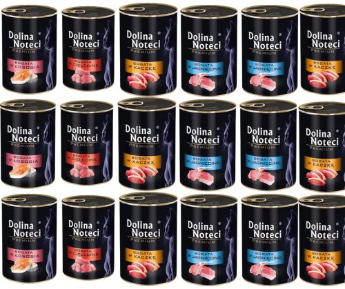  Dolina Noteci Premium nedves macskaeledel, 4 íz keveréke, gabonamentes, 18 x 400