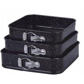    3 db Négyzet alakú tortaforma, készlet, tepsi, 24/26/28 cm