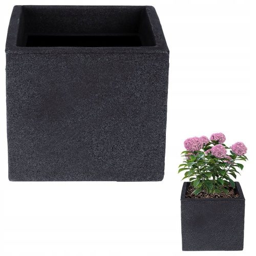  Vilde virágcserép 20 cm x 20 x 17,5 cm átmérő 17,5 cm műanyag szürke és ezüst árnyalatok