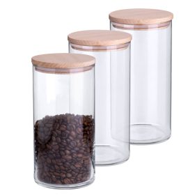    Üveg lisztes edények 1300 ml 3 db HERMETIC fűszeres tégely 20 cm