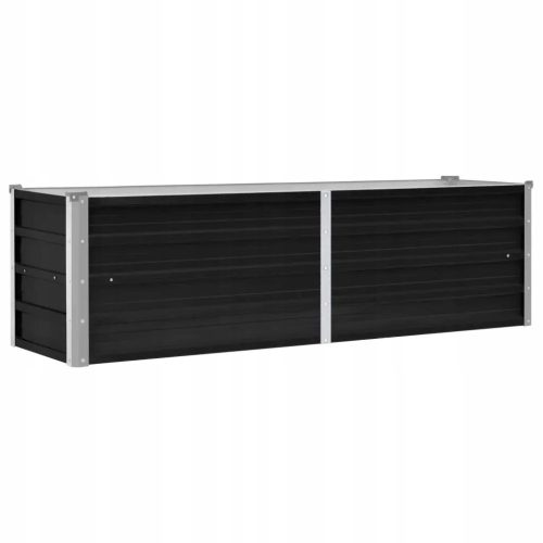  VidaXL virágcserép 160 cm x 40 x 45 cm átmérőjű 1 cm fém árnyalatú szürke és ezüst