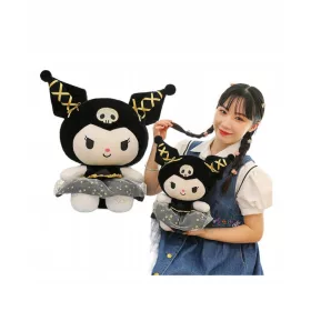    KUROMI CUDLDLE MASKOT, FEKETE ÉS ARANY, 35cm, PLÜS, SZÉP TÍPÁSRA