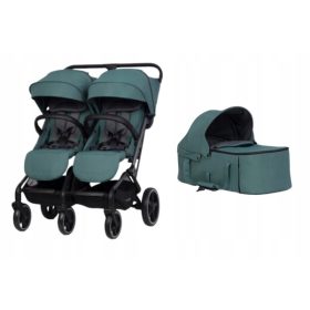    Easy Go Echo Sage Green iker babakocsi + Puha hordozó a babakocsihoz ECHO EasyGo bababetét Biztonságos és kényelmes