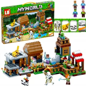    MY WORLD Blocks NAGY FALUS FARM 778 ELEMES VILÁGÍTÁS LED MINECRAFT SZETT
