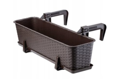  Galicja virágcserép 60 cm x 17 x 15 cm átmérőjű 17 cm műanyag barna és bézs árnyalatú
