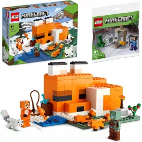    LEGO Minecraft 21178 Fox Habitat + LEGO Minecraft 30647 cseppkőbarlang