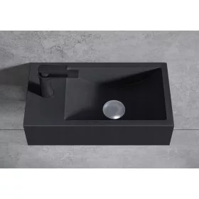    BA18 falra szerelhető mosdó, ásványöntvény - 40x22x10 cm - bal oldali csap lyuk