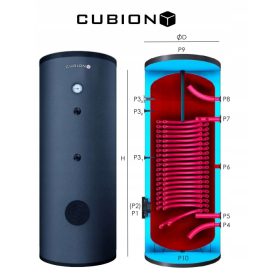    Tartályfűtés hőszivattyú CUBION 200L dupla tekercs 2,53m2 HPD