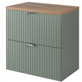    GREEN mosdókagyló szekrény 50 cm TÖLGY PULCS VONÁLT ELŐ 2 MDF fiók