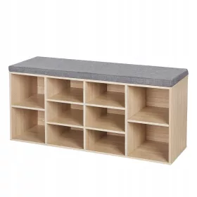    Songmics cipős szekrény ülőrésszel 104 x 48 x 30 cm világos bükk