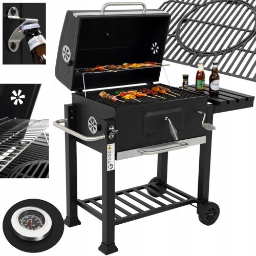  KERTI SZÉN GRILL NAGY BBQ öntöttvas Rács PRIMAVEO MAJESTAT + Szőnyeg