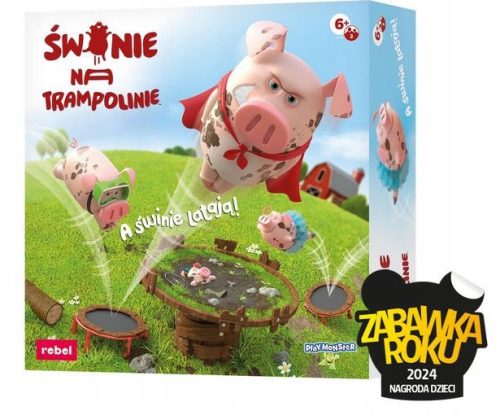  DISZNÓK A TRAMBULINON 2 FŐS AZ ÉV JÁTÉKA CSALÁDI TÁRSASJÁTÉK GYERMEKEKNEK