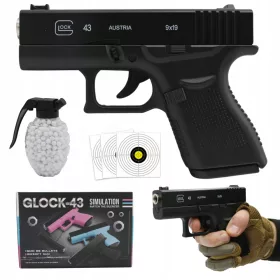    GLOCK RÖVID PISZTOLY JÁTÉK FÉM FÉM 6mm ASG 800 FREE GOLYÓK