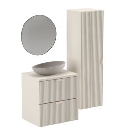    Fürdőszoba garnitúra Fürdőszoba szekrény 60 cm + oszlop 120 cm Fekete/tölgy