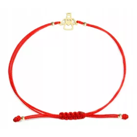  Aranyozott karkötő, zsinóron angyalkával. 925