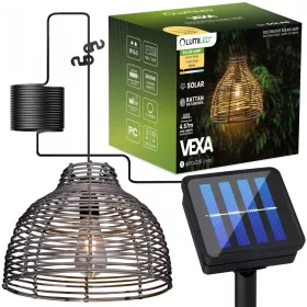   CSILLÁR SOLAR LED függő KERTI LÁMPA MENNYEZETI RATTÁN BOHO TŐLÉS