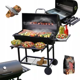  KERTI SZÉN GRILL FEDŐVEL ÉS POLCOKVAL VL09-A1 FEKETE