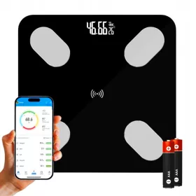    ELEMZŐ FÜRDŐSZOBAI MÉRLEG SLIM 180 kg SMART+ 31 az 1-ben ANDROID iOS PRECISE